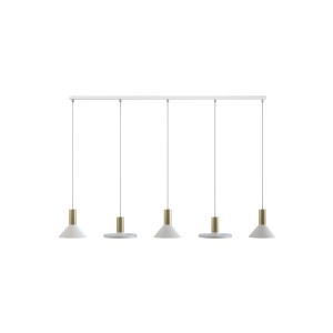 HERMANOS V lampa wisząca 5xGU10 biała/mosiądz nad stół