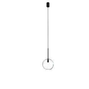 SPHERE S lampa wisząca szklana kula przezroczysta 15cm wykończenie czarne