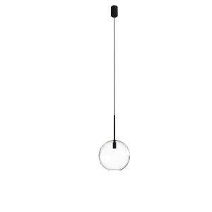 SPHERE M lampa wisząca szklana kula przezroczysta 20cm wykończenie czarne