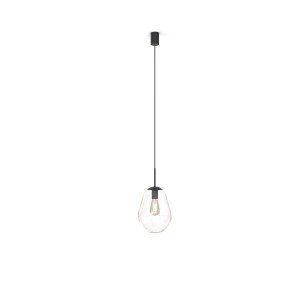 PEAR S lampa wisząca mała klosz szklany przezroczysty wykończenie czarne