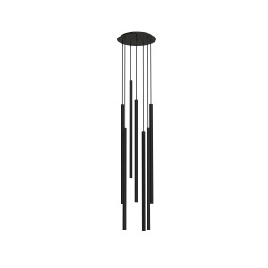 LASER 1000 lampa wisząca długie rurki 7xG9 czarna