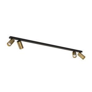 MONO listwa ze spotami 4xGU10 złota/czarna 118cm