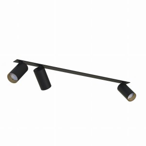 MONO SURFACE listwa podtynkowa 3xGU10 czarna/złoty 70cm