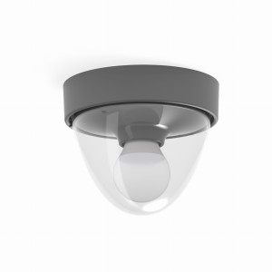 NOOK SENSOR plafon zewnętrzny grafit klosz jajowaty przezroczysty E27 z czujnikiem ruchu