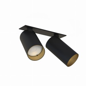 MONO SURFACE reflektor podtynkowy 2xGU10 czarny/złoty regulowany