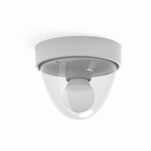 NOOK SENSOR plafon zewnętrzny biały klosz jajowaty przezroczysty E27 z czujnikiem ruchu