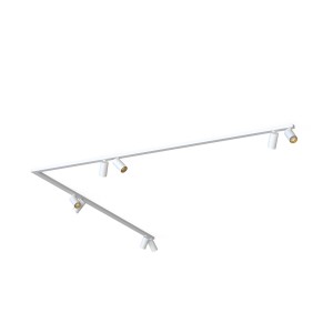 MONO CORNER 2x200 listwa ze spotami 8xGU10 biała/złoty 4m