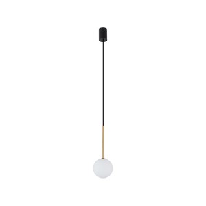 KARO lampa wisząca 1xG9 mleczna kula wykończenie czarno-złote