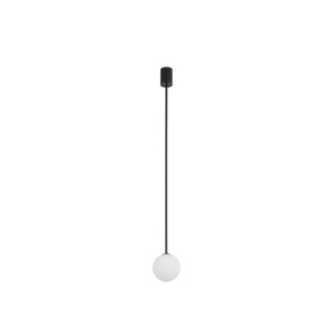 KIER M lampa wisząca G9 mleczna kula szklana mała wykończenie czarne