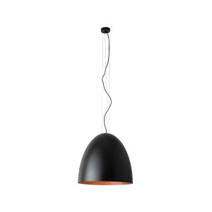 EGG L lampa wisząca 55cm czarna/środek miedź