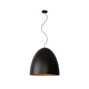EGG XL lampa wisząca 75cm czarna/środek miedź