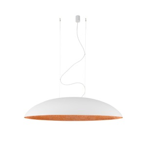 CANOE lampa wisząca nad stół biała/środek miedź owalna 117cm