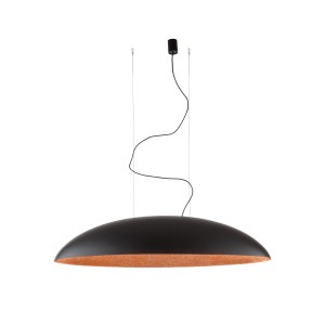 CANOE lampa wisząca nad stół czarna/środek miedź owalna 117cm