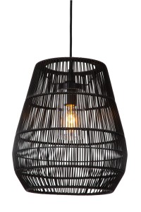 NERIDA zwis zewnętrzny z tworzywa imitującego rattan czarny IP44 1xE27