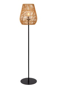 NERIDA lampa stojąca zewnętrzna z tworzywa imitującego rattan naturalny IP44 1xE27