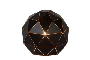 OTONA lampa nocna czarna geometryczna kula z prześwitami fi 25cm 1xE27