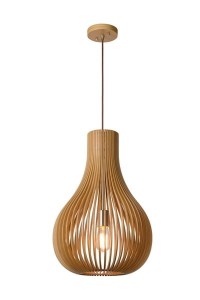 BODO lampa wisząca drewniana w kształcie tykwy fi 38cm 1xE27