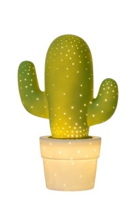 CACTUS lampa nocna zielona ceramiczna kaktus w doniczce 1xE14