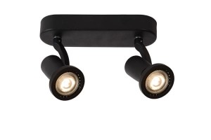 JASTER-LED2x5W 2700K reflektorki czarne na listwie ścienno-sufitowe żarówki w komplecie