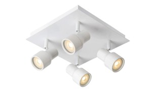 SIRENE-LED 4x5W 3000K plafon biały do łazienki hermetyk IP44 regulowane spoty żarówki ściemnialne w komplecie
