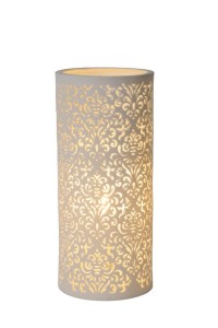 KANT lampa stołowa ceramiczna ażurowa kształt walca fi 12cm styl orientalny