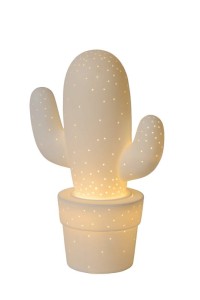 CACTUS lampa nocna biała ceramiczna kaktus w doniczce 1xE14