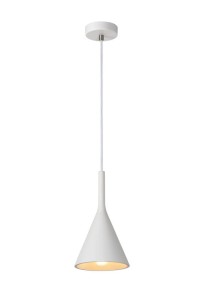 GIPSY lampa wisząca biała gipsowa stożek fi 16,5cm 1xE27