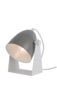 CHAGO biało-szara nowoczesna lampa stołowa biurkowa nocna 1xE14 regulowana