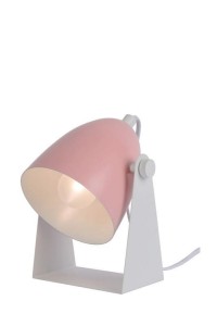 CHAGO biało-różowa nowoczesna lampa stołowa biurkowa nocna 1xE14 regulowana