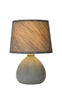 RAMZI lampka ceramiczna w kolorze szarym struktura szczotkowana 26cm 1xE14