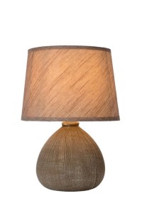 RAMZI lampka ceramiczna w kolorze brązowym struktura szczotkowana 26cm 1xE14