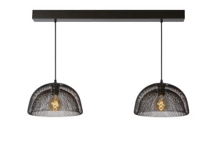 MESH lampa nad stół abażur czarna siatka fi 35cm 2xE27