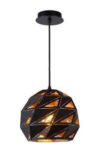 MALUNGA lampa wisząca geometryczna czarna kula z prześwitami 1xE27
