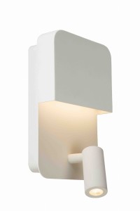 BOXER kinkiet biały LED 2x5W z USB  podświetlenie i lampka do czytania  