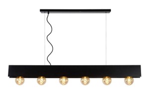 SURTUS lampa wisząca nad stół czarna 6xE27 w stylu vintage