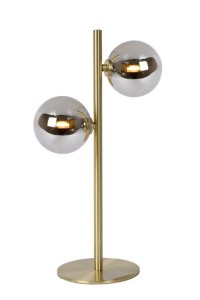 TYCHO lampa stołowa złota z kloszami z dymionego szkła 2xG9