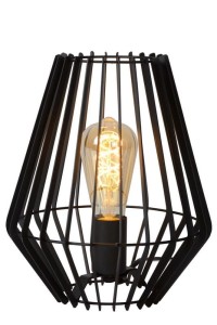 REDA lampa stołowa czarna z metalowych żeberek 1xE27