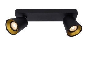 TURNON LED 2x5W 3000K DIM lampa ścienna sufitowa czarno-złota regulowana żarówki LED GU10 ściemnialne w komplecie