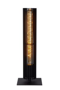 LIONEL lampa nocna czarna żebrowana tuba 1xE27