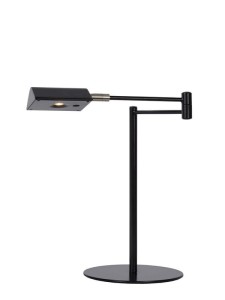NUVOLA lampa biurkowa czarna LED 9W z łamanym ramieniem i ściemniaczem dotykowym