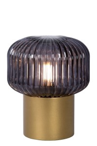 JANY złota lampa nocna z kloszem z dymionego szkła 1xE14