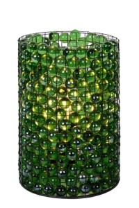 EXTRAVAGANZA MARBELOUS lampa stołowa zielone szklane kulki w stalowej siatce 1xE14