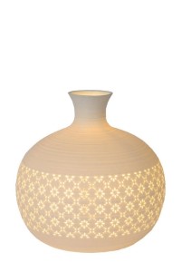TIESSE porcelanowa lampa stołowa pękaty wazon z prześwitem fi 20cm 1xE14