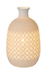 TIESSE porcelanowa lampa stołowa baryłka wazon z prześwitem fi 15,4cm 1xE14