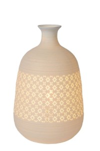TIESSE porcelanowa lampa stołowa baryłka wysoka wazon z prześwitem fi 18,6cm 1xE14