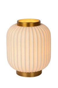 GOSSE lampa nocna złota z porcelanowym białym kloszem fi 19,5cm 1xE27