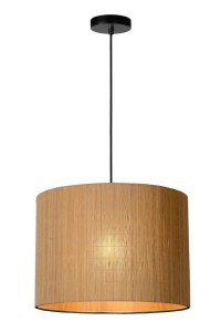 MAGIUS lampa wisząca z naturalnego bambusa fi 42cm 1x E27 wykończenie czarne