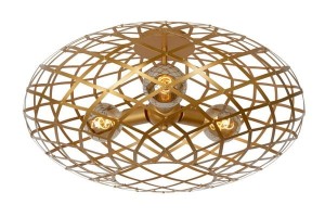 WOLFRAM plafon metalowy ażurowy złoty fi 65cm 3xE27