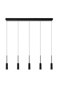 TUBULE wiszące tuby LED 5x7W 2700K na listwie wykończenie czarne