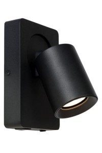 NIGEL LED 5W DIM kinkiet regulowany czarny z wyłącznikiem i portem USB